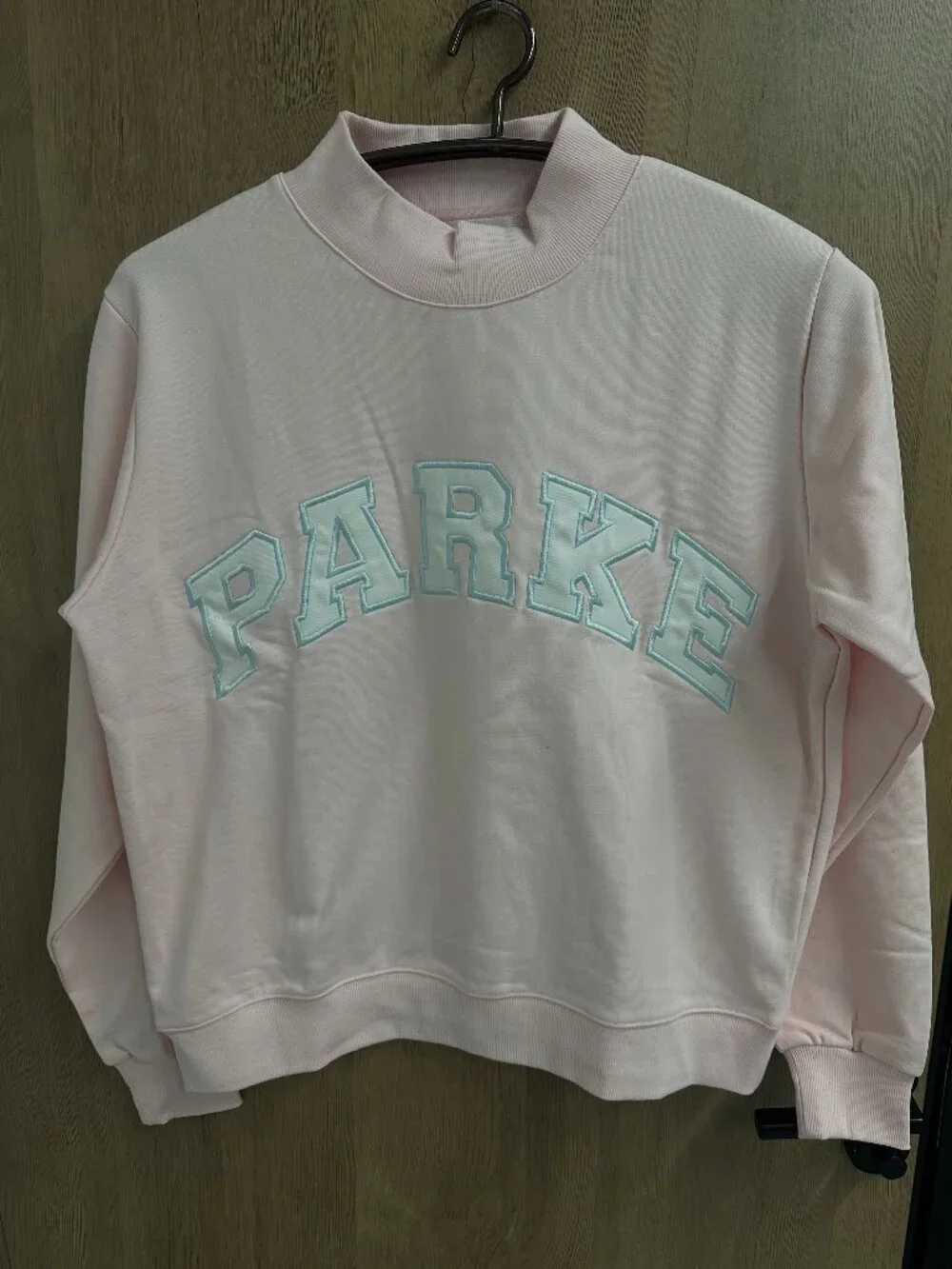 PARKE Varsity Letter Mock Neck Sweatshirt